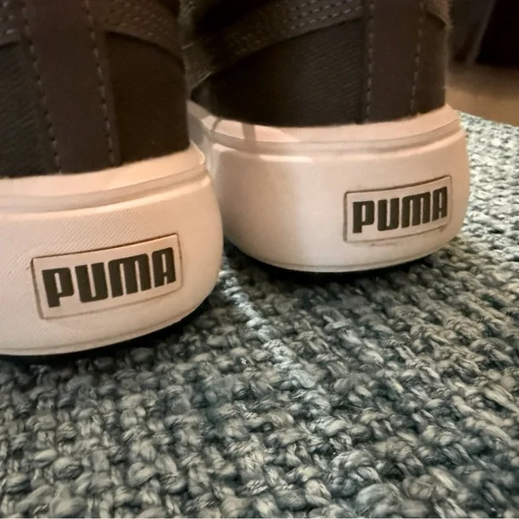 Puma Kaia Mid Platform Gray Sneaker With White Rubber Sole Women Sz 7 - Picture 4 of 11